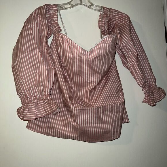 Sugar lips  dusty rose off the shoulder shirt Large NWTS - Picture 2 of 9